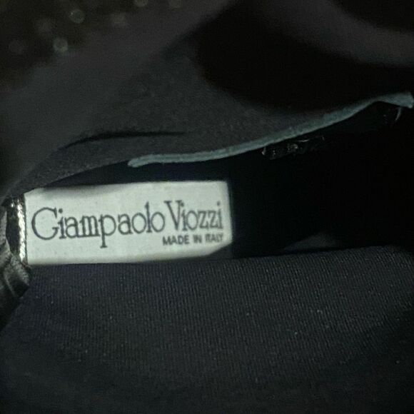 Giampaolo Viozzi ankle boot Luxe metallic black glitter sock boots NWOB size 7.5 - Picture 9 of 10